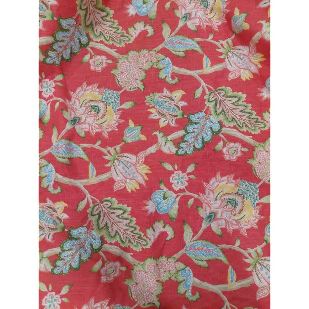 Kaufmann Upholstery Jacobean Floral Burnt Orange Fabric 56" By Yard